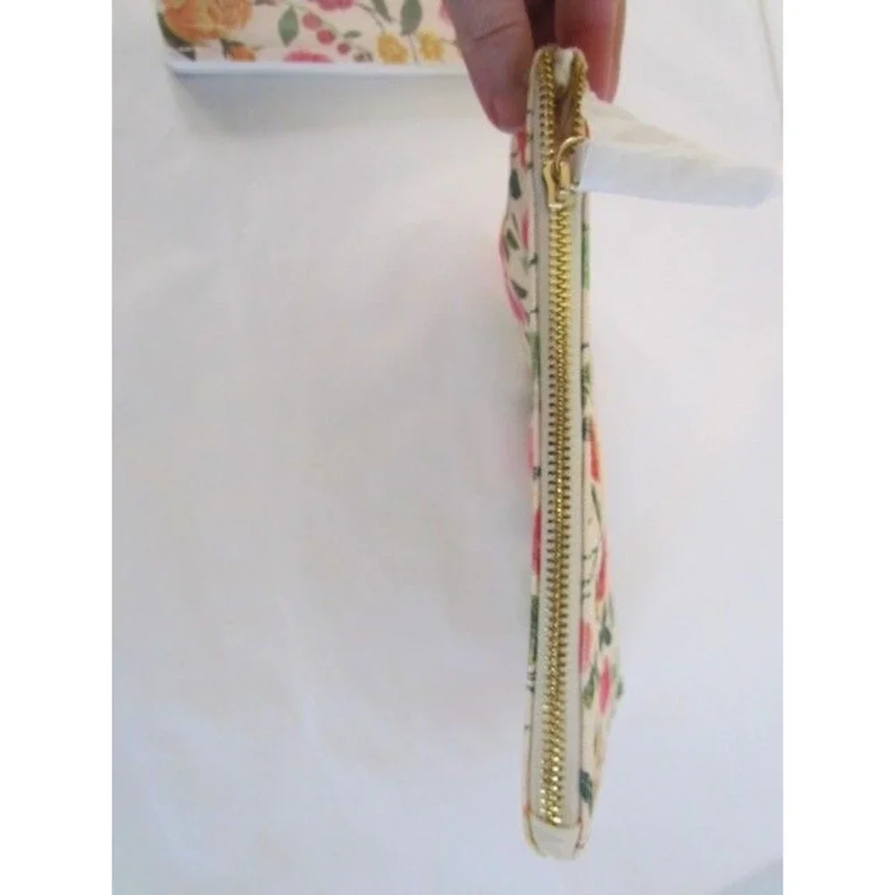 Rifle Paper Notebook & Canvas Fabric Pouch English Rose Motif NEW
